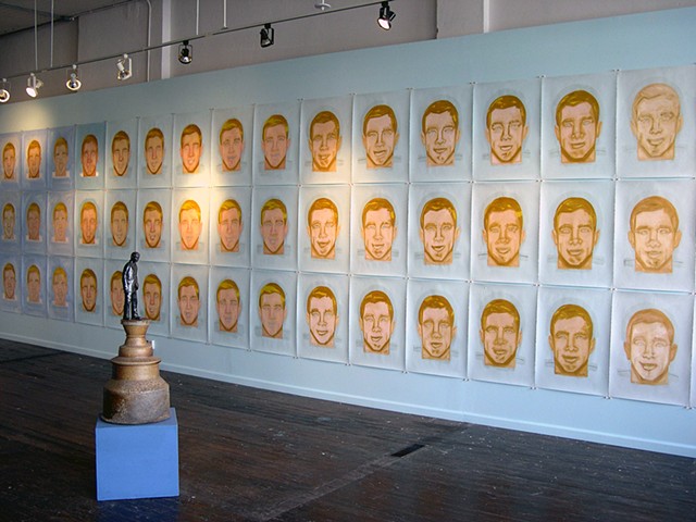 contemporary painting, installation, whiteness, portrait