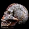 Red crazy lace agate stone skull