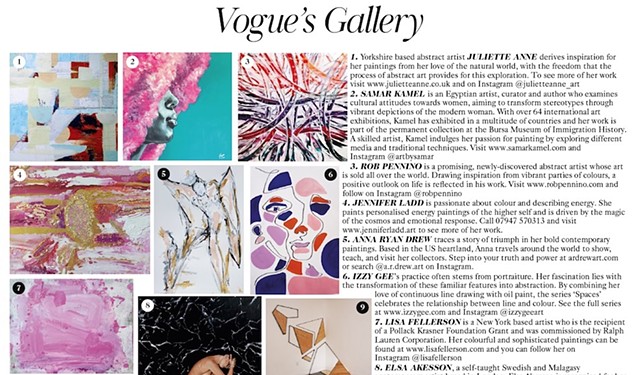 "Vogue's Gallery" includes "Effervescent" in Dec 2019 VOGUE U.K.