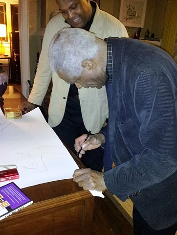 Richard Hunt, Personalizing a Lithograph for Me