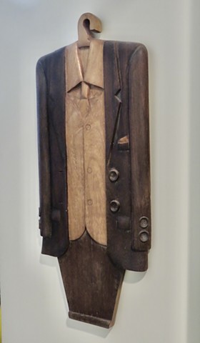 French, carved wood men's suit 