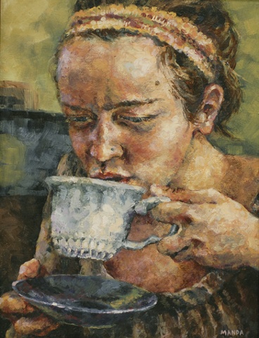 Ashley's Tea Party (second painting in diptych)