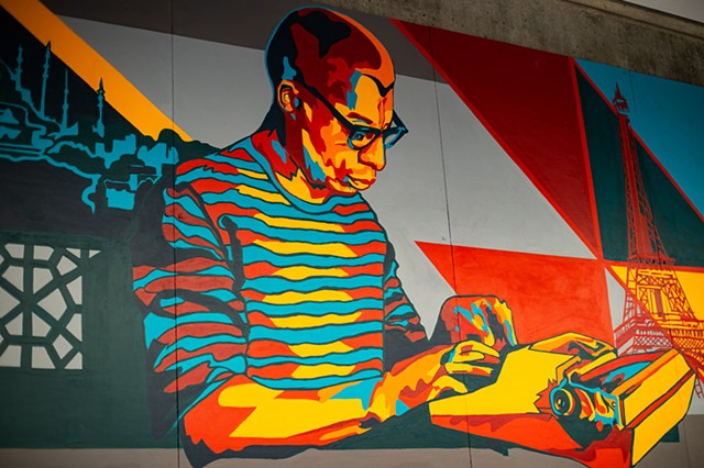 Detail of James Baldwin Mural 