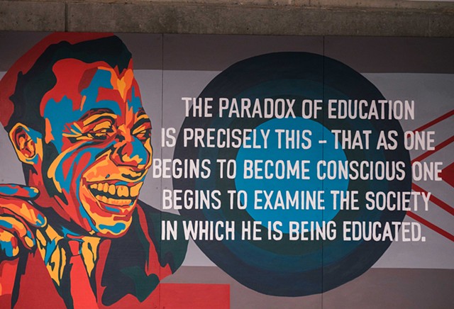 Detail of James Baldwin Quote on Mural