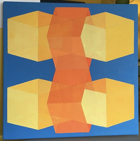 Interlocking Cubes ~ Yellow/Orange #3