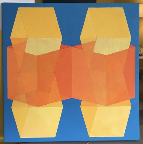 Interlocking Cubes ~ Yellow/Orange #2