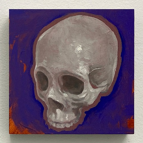skull kyle andrew phillips new york nyc brooklyn bk greenpoint oil on panel painting oil purple bike livery fixie road bike streets