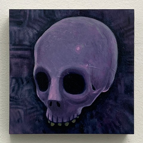 skull kyle andrew phillips new york nyc brooklyn bk greenpoint oil on panel painting oil skellington nightmare before christmas xmas spooky halloween