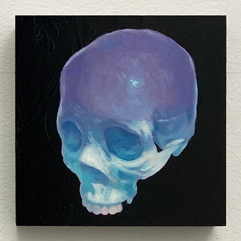 skull kyle andrew phillips new york nyc brooklyn bk greenpoint oil on panel painting oil ice cold freezing winter chill