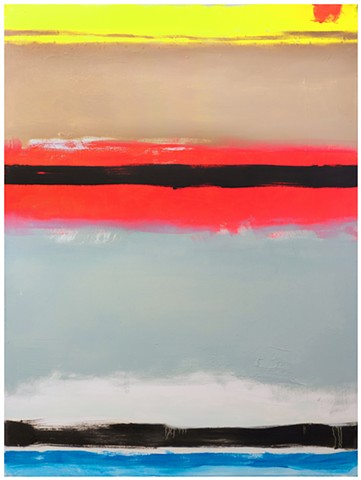 Kyle Andrew Phillips abstract on canvas oil painting color field painting neon green mint Greenpoint stacked Brooklyn BK NYC New York Caspar ghost haze landscape