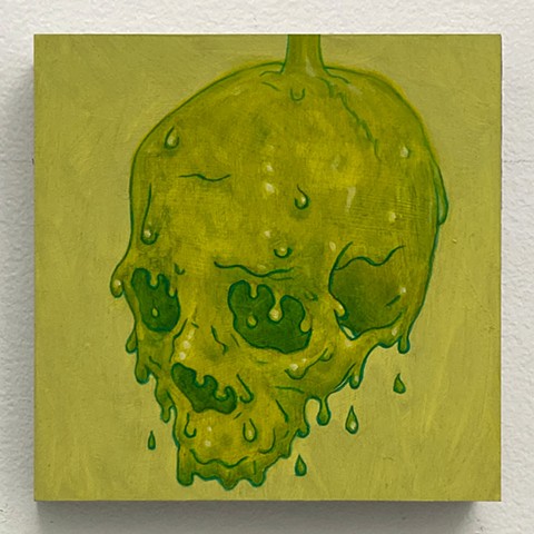 skull kyle andrew phillips new york nyc brooklyn bk greenpoint oil on panel painting oil slime slimer goo spooky ectoplasm