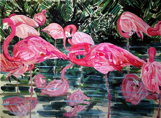 Peakaboo Flamingos