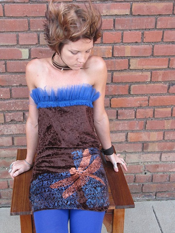 Blue Monday Crushed Stretch Velvet Tube Dress