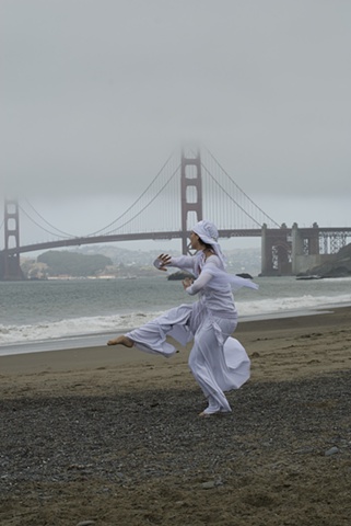 Baker Beach San Francisco California performance white dance shamanism 