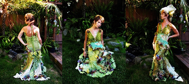 wedding custom fairy woodland moss dress crochet