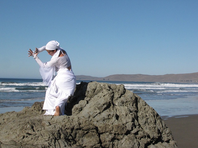  Beach San Francisco artist California coastline performance white dance shamanism