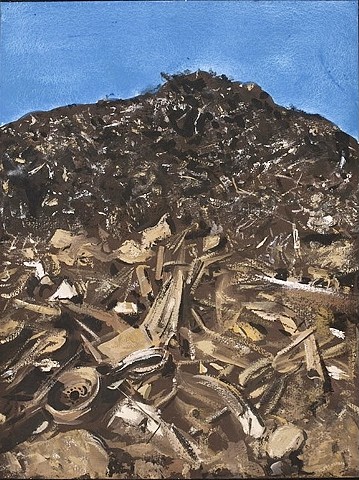 Garbage, Work on paper, Gouache, dump