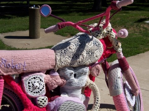 HAND KNIT MOTORCYCLE COZY 