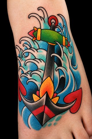 Anchor tattoo by Adam Sky, San Francisco, California