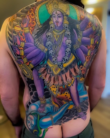 Kali the Destroyer by Adam Sky, Morningstar Tattoo Parlor, Belmont, Bay Area, California