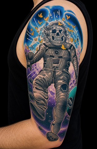 Nihilistic Astronaut Tattoo by Custom Tattoos by Adam Sky, Redwood City, California 