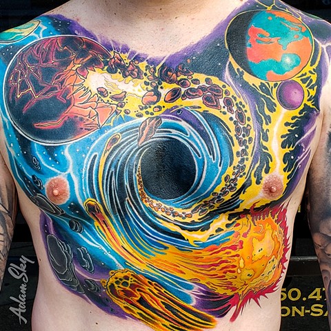 Black Hole Space Tattoo by Adam Sky, Redwood City, California
