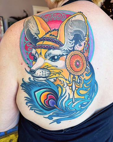 Fennec Fox Tattoo by Adam Sky, Morningstar Tattoo, Belmont, Bay Area, California