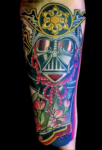 Darth Vader Samurai Tattoo by Adam Sky, San Francisco, Bay Area, California