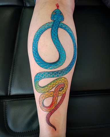 Snake Tattoo by Adam Sky, Redwood City, California