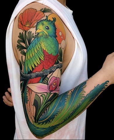 Quetzal Tattoo by Adam Sky, Redwood City, Bay Area, California