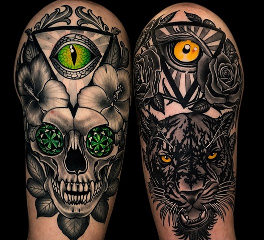 Animals and Eyes Tattoos by Custom Tattoos by Adam Sky, San Francisco, Bay Area, California