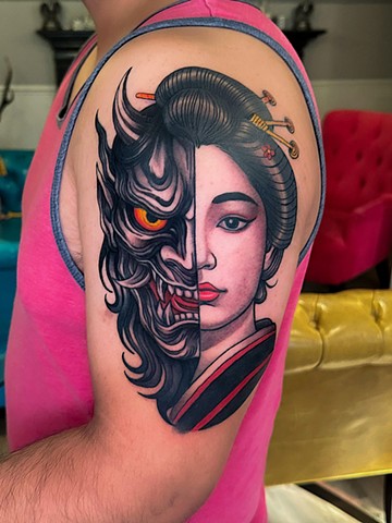 Tea Ceremony of Dispair III by Custom Tattoos by Adam Sky, San Francisco, Bay Area., California