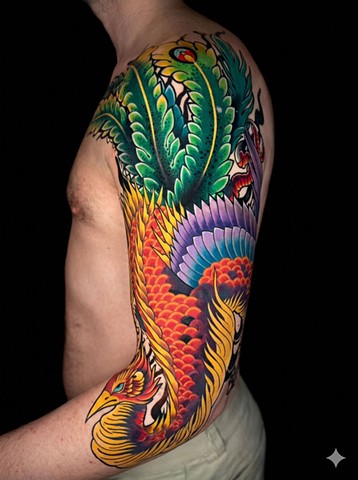 Phoenix Tattoo by Adam Sky, San Francisco, Bay Area, California