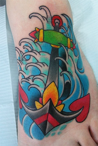 Anchor tattoo by Adam Sky, San Francisco, California