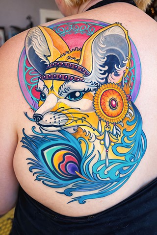 Fennec Fox Tattoo by Adam Sky, Morningstar Tattoo, Belmont, Bay Area, California