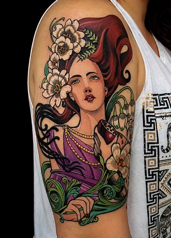Persephone tattoo by Custom tattoos by Adam Sky, San Francisco, California