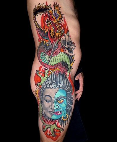 Maya Buddha by Custom Tattoos by Adam Sky, San Francisco, Bay Area, California