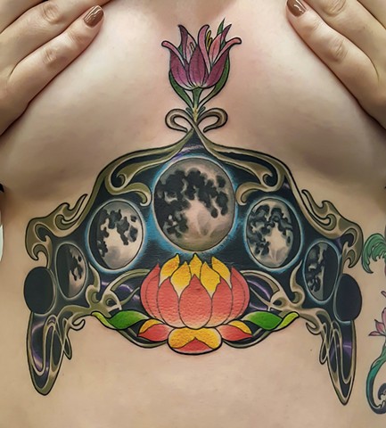 Moon Phases Tattoo by Custom Tattoos by Adam Sky, San Francisco, California