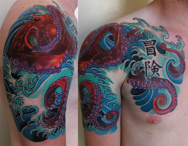 Octopus Tattoo by Custom tattoos by Adam Sky, San Francisco, California