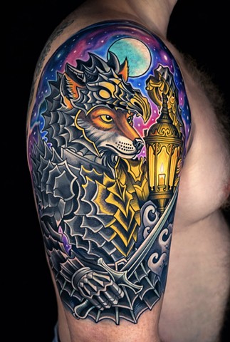 Space Fox by Custom Tattoos by Adam Sky, San Francisco, Bay Area, California
