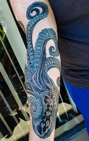 Octopus Tattoo by Adam Sky, Redwood City, Bay Area, California