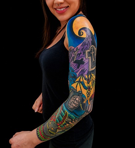 Nightmare Before Christmas Tattoo by Custom Tattoos by Adam Sky, San Francisco, California 