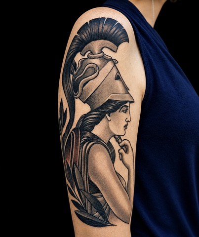 Athena Tattoo by Adam Sky, Morningstar Tattoo Parlor, Belmont, Bay Area, California