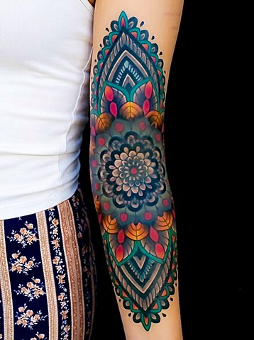 Color Mandala Tattoo by Adam Sky, Hold Fast Studio, Redwood City, Bay Area, California