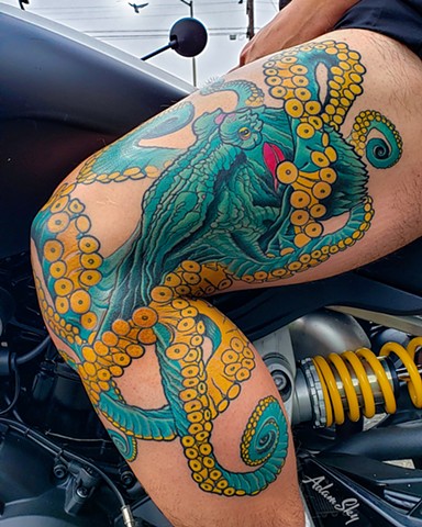Kraken Tattoo by Adam Sky, San Francisco, California