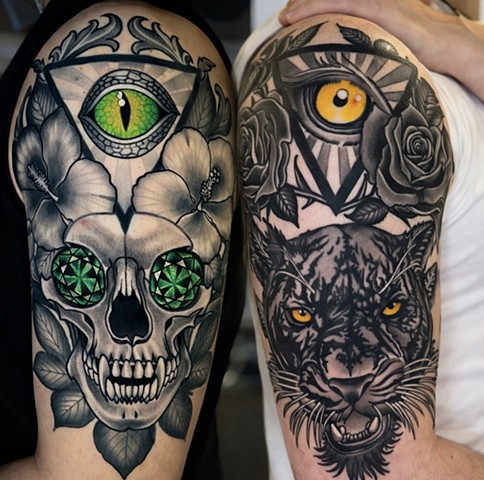 Animals and Eyes Tattoos by Custom Tattoos by Adam Sky, San Francisco, Bay Area, California