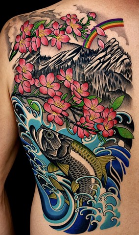 Colorado Landscape Tattoo by Adam Sky, Hold Fast Studio, Redwood City, California