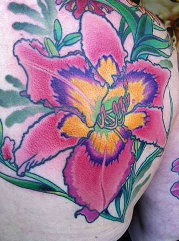 lily tattoo by Custom tattoos by Adam Sky, San Francisco, California