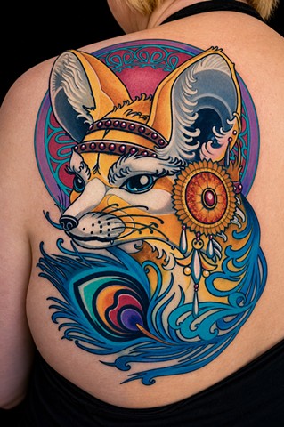 Fennec Fox Tattoo by Adam Sky, Morningstar Tattoo, Belmont, Bay Area, California