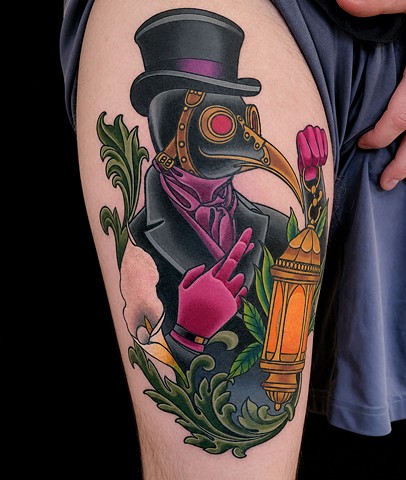 Steam Punk Plague Doctor by Adam Sky, Morningstar Tattoo, Belmont, Bay Area, California